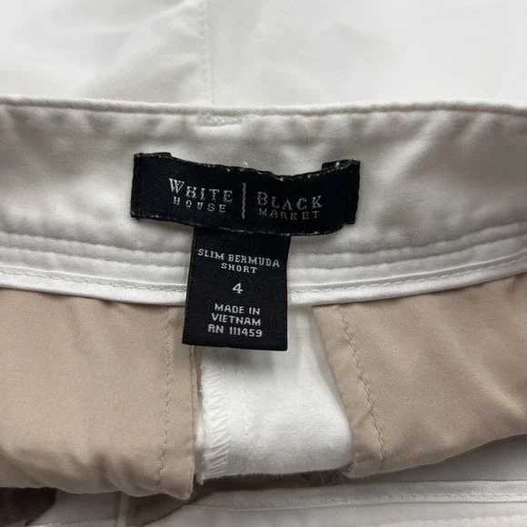 White House Black Market Women's White Slim Bermuda Shorts Size‎ 4 - Picture 3 of 8